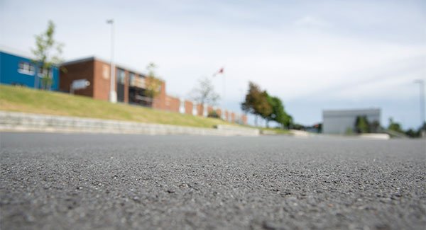 Prince Andrew High School, close up parking lot